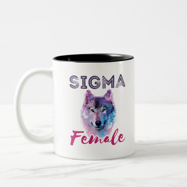 Caneca De Café Em Dois Tons Sigma Female Wolf Lone Loner Meme (Esquerda)