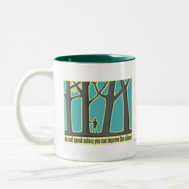 Caneca De Café Em Dois Tons Silêncio em Floresta (Esquerda)