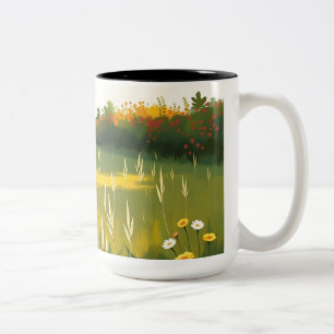 Caneca De Café Em Dois Tons Silêncio Impressionista