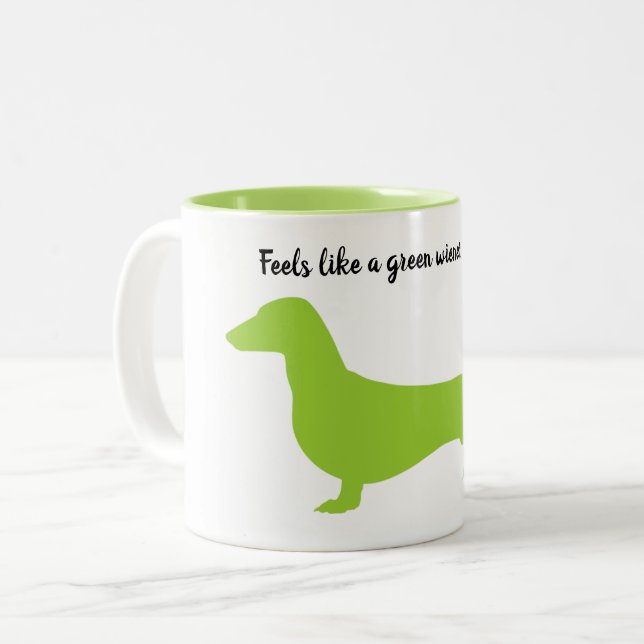 Caneca De Café Em Dois Tons Silhouette Mug Verde (Frente Esquerda)