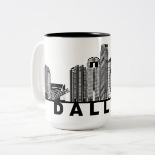 Caneca De Café Em Dois Tons Silhueta da Cidade de Dallas