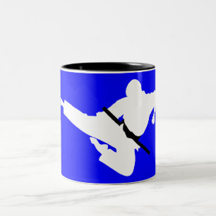 Caneca De Café Em Dois Tons silhueta de artes marciais