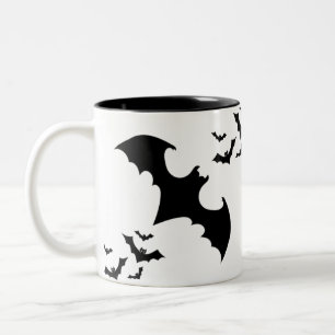 Caneca De Café Em Dois Tons Silhueta de Morcego de Halloween
