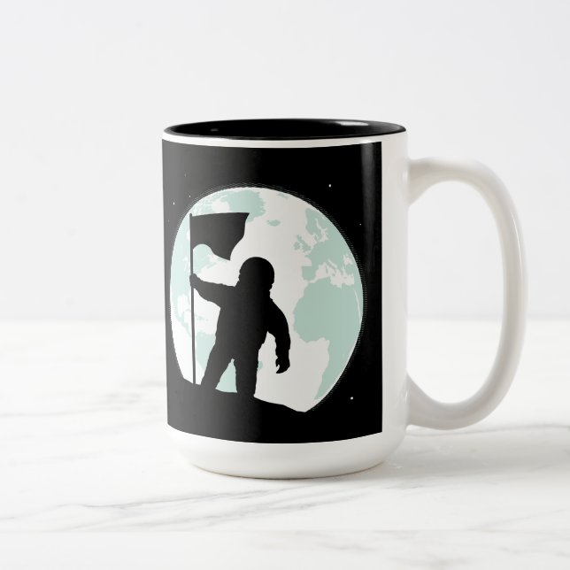 Caneca De Café Em Dois Tons Silhueta do astronauta (Direita)