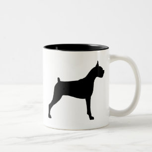 Caneca De Café Em Dois Tons Silhueta do cão do pugilista