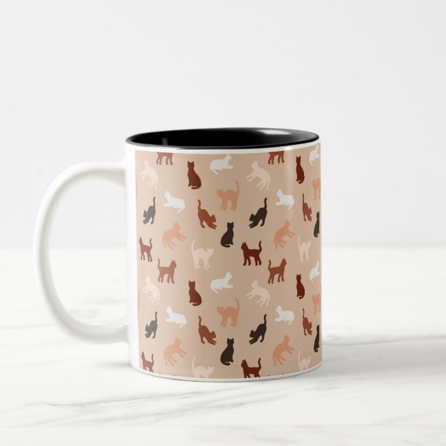 Caneca De Café Em Dois Tons Silhute de gato (Esquerda)