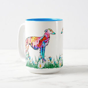 Caneca De Café Em Dois Tons Silken Windhound Colorido