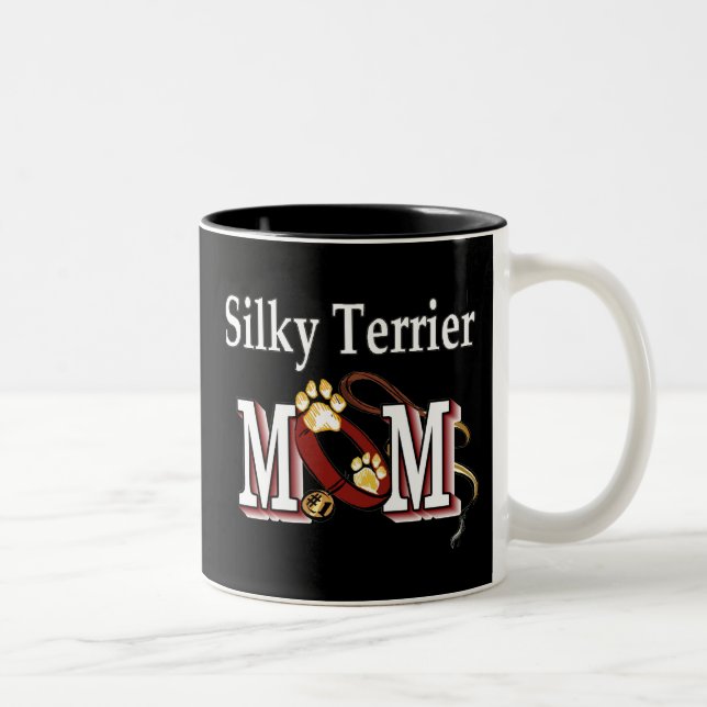 Caneca De Café Em Dois Tons Silky Terrier Mãe Mug (Direita)