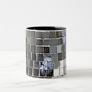 Caneca De Café Em Dois Tons Silver Disco Ball