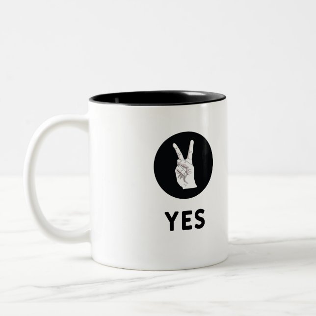 Caneca De Café Em Dois Tons Sim (Esquerda)