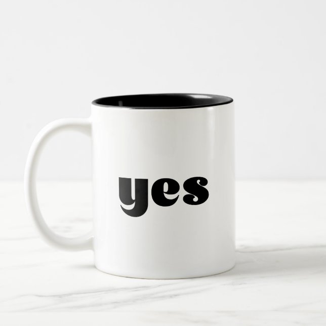 Caneca De Café Em Dois Tons Sim (Esquerda)