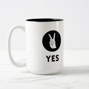 Caneca De Café Em Dois Tons Sim, caneca de café de dois tons