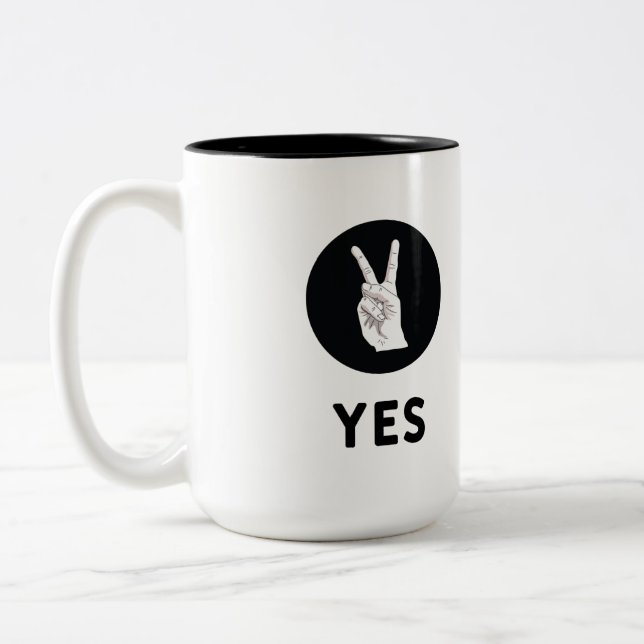 Caneca De Café Em Dois Tons Sim, caneca de café de dois tons (Esquerda)