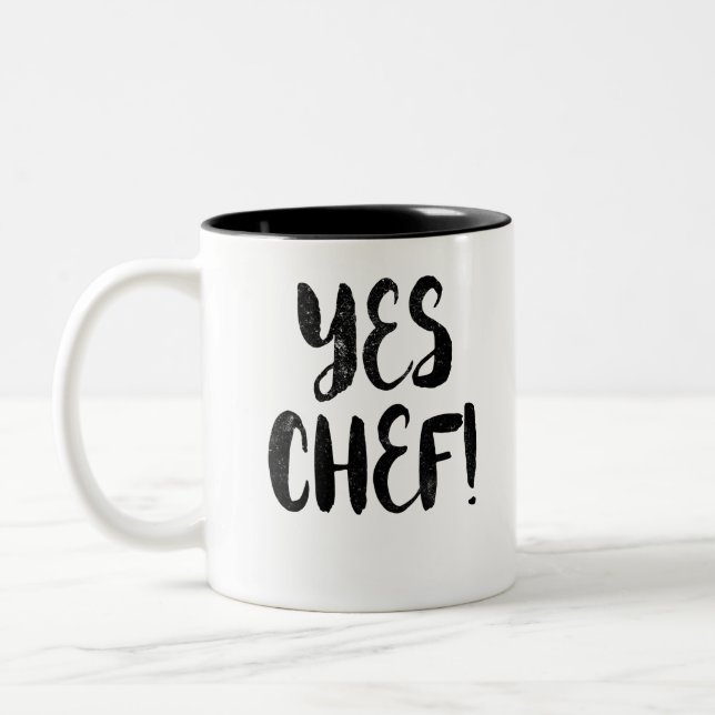 Caneca De Café Em Dois Tons Sim, Chef! (Esquerda)