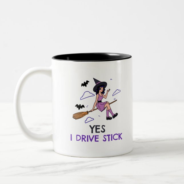 Caneca De Café Em Dois Tons Sim, eu dirijo Stick (Esquerda)