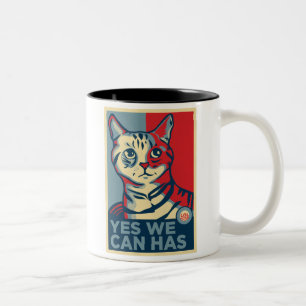 Caneca De Café Em Dois Tons Sim nós podemos temos