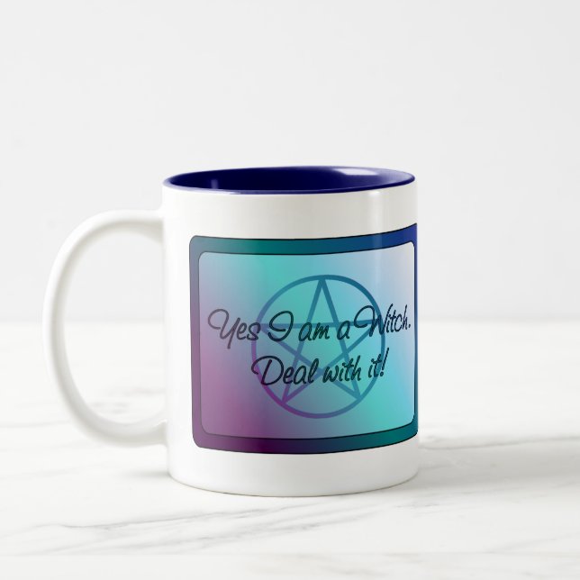 Caneca De Café Em Dois Tons Sim, sou uma Bruxa! Lida com isso! (Esquerda)