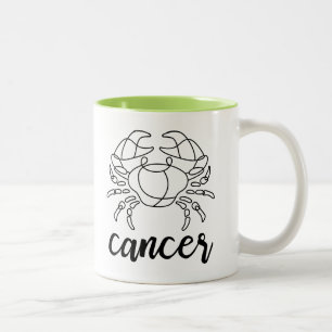 Caneca De Café Em Dois Tons Símbolo Astrológico de Nascimento Cancer Cor Ver