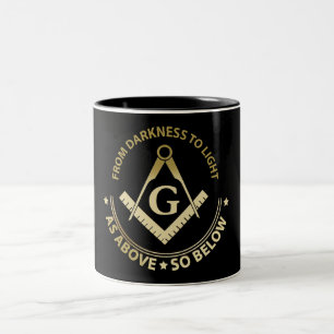 Caneca De Café Em Dois Tons símbolo da maçonaria