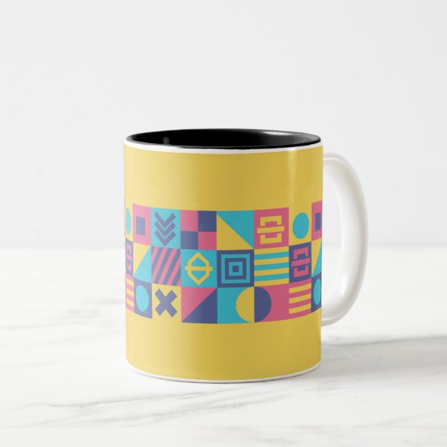 Caneca De Café Em Dois Tons Símbolo de arte Design amarelo (Frente Esquerda)