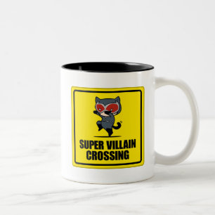 Caneca De Café Em Dois Tons Símbolo de Cruzamento de Super Villain da Mulher-