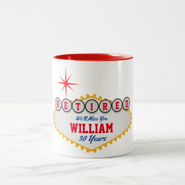 Caneca De Café Em Dois Tons Símbolo de estilo Las Vegas Personalizar aposentad (Centro)