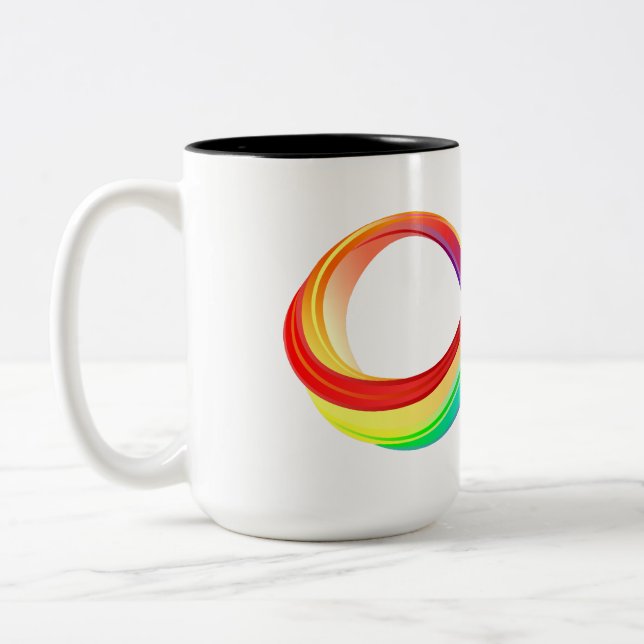 Caneca De Café Em Dois Tons Símbolo de Infinidade Arco-Íris em Camadas (Esquerda)