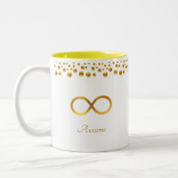 Símbolo de Infinito Dourado & Confetes