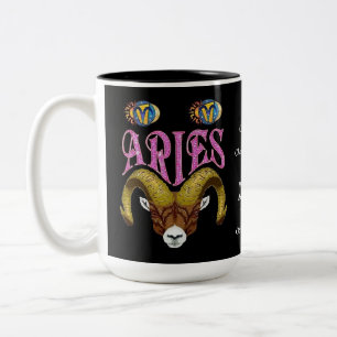 Caneca De Café Em Dois Tons Símbolo de Nascimento Zodiac Mug