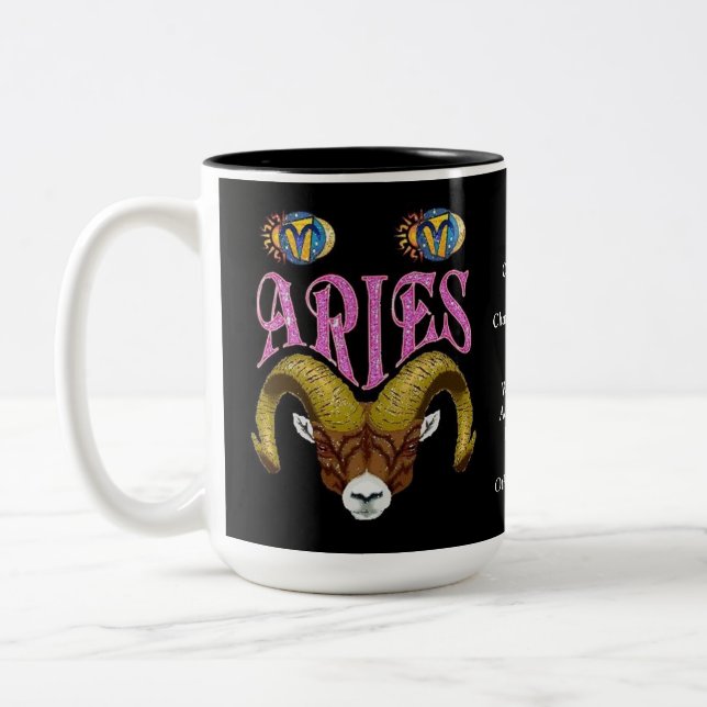 Caneca De Café Em Dois Tons Símbolo de Nascimento Zodiac Mug (Esquerda)