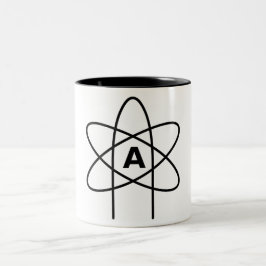 Caneca De Café Em Dois Tons Símbolo do ateísmo (Atom Emblem)