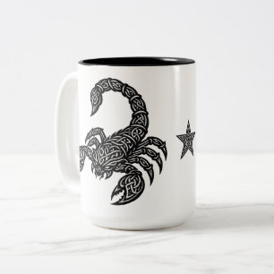 Caneca De Café Em Dois Tons Símbolo do Escorpião de Escorpião — Tatuagem do Zo