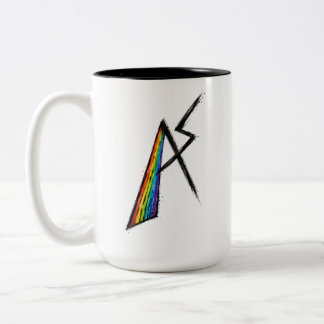 Caneca De Café Em Dois Tons Símbolo do Espectro Autista AS | Moderno Arco-íris