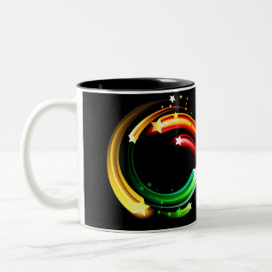 Caneca De Café Em Dois Tons Símbolo do infinito de cometas arco-íris