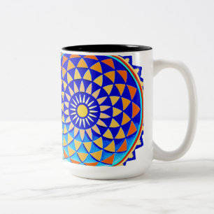 Caneca De Café Em Dois Tons Símbolo Mandala de Perfeição