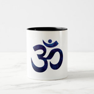 Caneca De Café Em Dois Tons Símbolo Om Ohm Sinal Ioga Meditação Zen