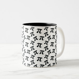 Caneca De Café Em Dois Tons Símbolo Pi - Na moda preto branco padrão