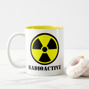 Caneca De Café Em Dois Tons Símbolo Trifoil de Radioatividade