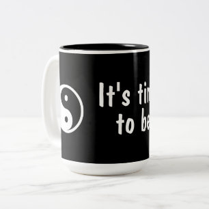 Caneca De Café Em Dois Tons Símbolo Yin Yang - tatuagem sólida design 2