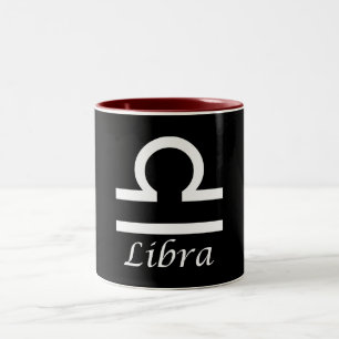 Caneca De Café Em Dois Tons Símbolo Zodiac "Libra"