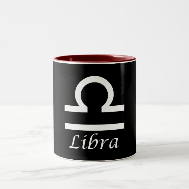 Caneca De Café Em Dois Tons Símbolo Zodiac "Libra" (Centro)