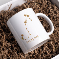 Símbolo Zodiac Moderno Escorpião Dourado | Água El
