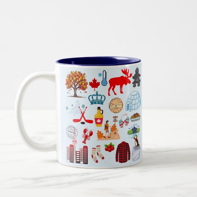 Caneca De Café Em Dois Tons Símbolos do Canadá (Esquerda)