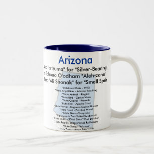 Caneca De Café Em Dois Tons Símbolos e mapa da arizona