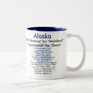 Caneca De Café Em Dois Tons Símbolos & mapa de Alaska