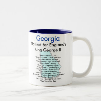 Caneca De Café Em Dois Tons Símbolos & mapa de Geórgia