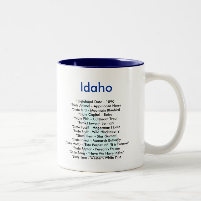 Caneca De Café Em Dois Tons Símbolos & mapa de Idaho (Direita)