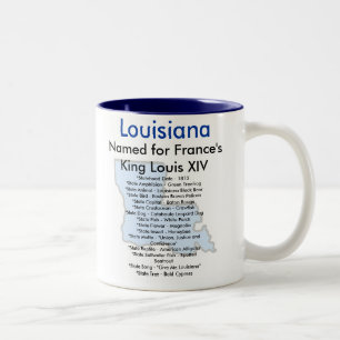 Caneca De Café Em Dois Tons Símbolos & mapa de Louisiana