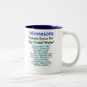 Caneca De Café Em Dois Tons Símbolos & mapa de Minnesota