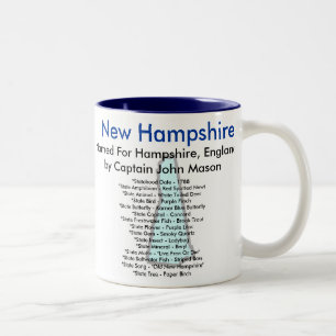 Caneca De Café Em Dois Tons Símbolos & mapa de New Hampshire